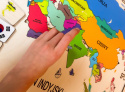 Drewniana Mapa Azji Montessori - flagi państw azjatyckich, państwa Azji