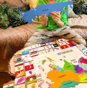 Drewniana Mapa Azji Montessori - flagi państw azjatyckich, państwa Azji