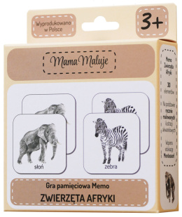 Memo Zwierzęta Afryki, realistyczne malowane ilustracje