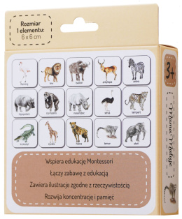 Memo Zwierzęta Afryki, realistyczne malowane ilustracje