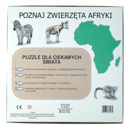 Puzzle edukacyjne Afryka 120 el., realistyczne malowane ilustracje