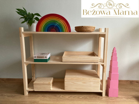 Regał sosnowy do pokoju dziecka Montessori 90x75x30 Regał sosnowy do pokoju dziecka Montessori 90x75x30