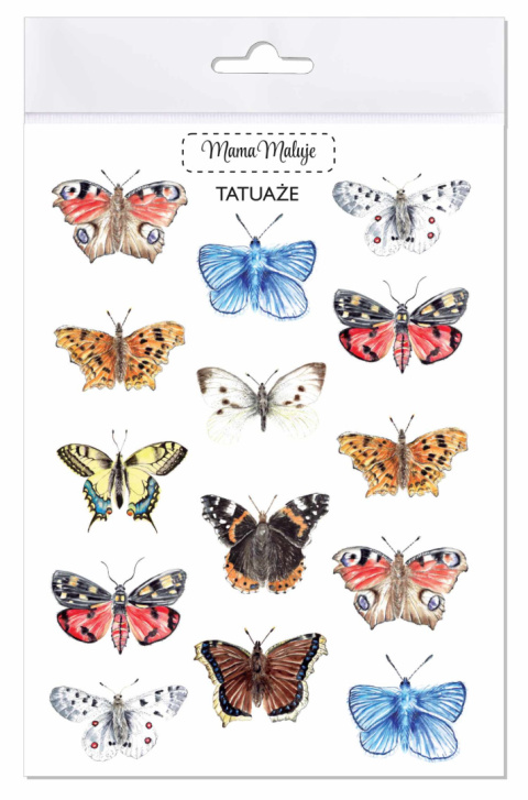 Tatuaże zmywalne Motyle, realistyczne malowane ilustracje Tatuaże zmywalne Motyle, realistyczne malowane ilustracje